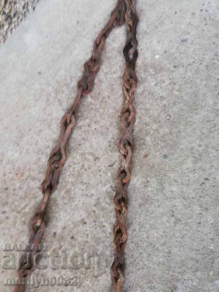 Old forged chain with hook, hearth for hearth chain hook - 7 Old forged chain with hook, hearth for hearth chain hook - 7