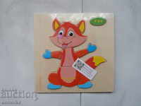 Wooden puzzle Frog for the youngest fox toy Kuma Fox