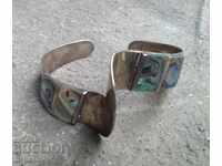 Interesting Silver Bracelet with Mexican Abalone Mother of Pearl
