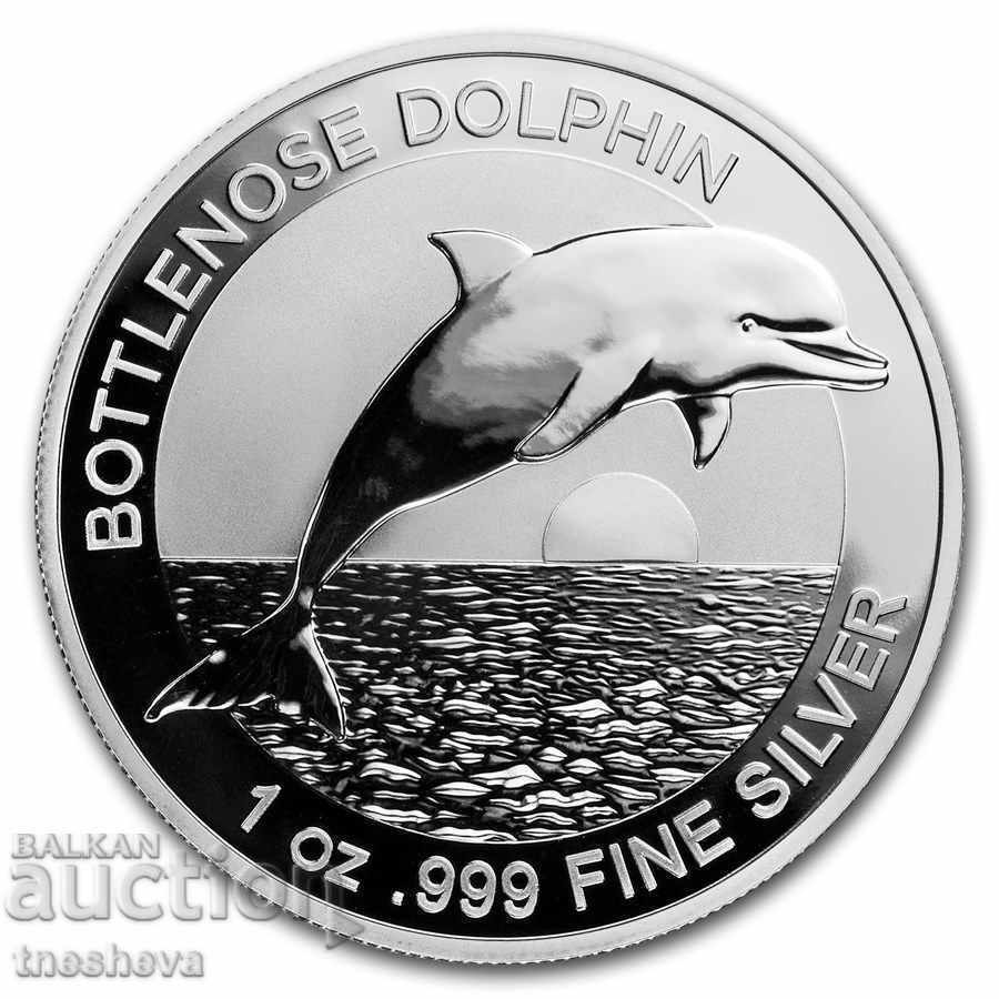 1 $ Dolphin Australia 1 ounce silver 2019