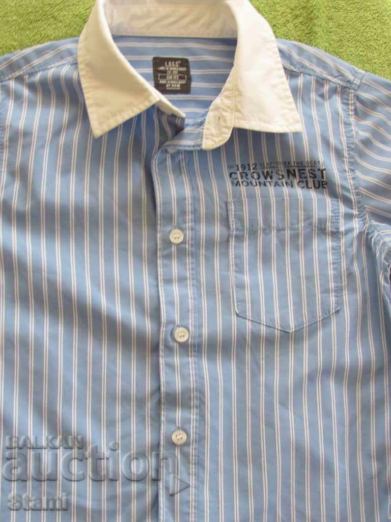 Μπλε μακρύ μανίκι πουκάμισο για αγόρι N & M μεγέθους 122