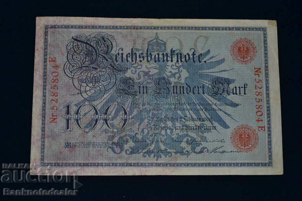 Germania 100 Mark 1908 Pick 34 Ref 5804