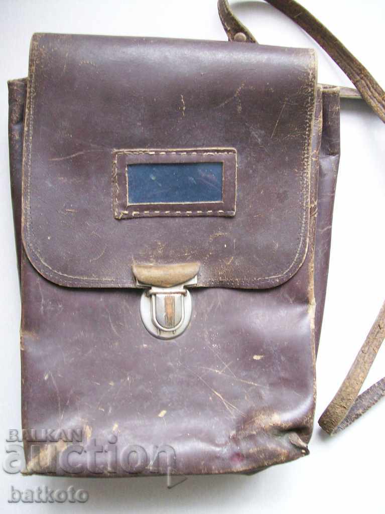 Стара офицерска чанта от естествена кожа