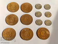 5  и 10 йоре Швеция лот 13 монети