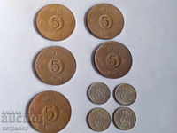 5 and 10 yoers Sweden lot 9 coins
