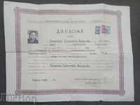 Diploma from Stalin Mechanical Engineering School Sofia 1954