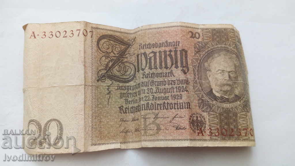 Германия 20 марки 1929