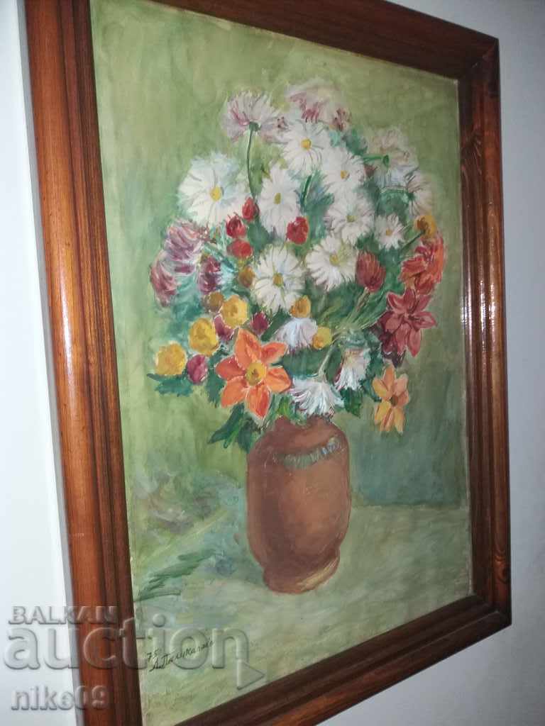 Delivery of Lyuba Palikarova old painting mixed technique 1975. Delivery of Lyuba Palikarova old painting mixed technique 1975.