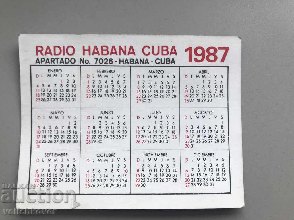 24823 Cuba calendar Fidel Castro Radio Havana 1987г. with price 10.00 BGN | € 5.11