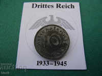 Germany III Reich 10 Pennig 1943 F Stuttgart Rare Coin