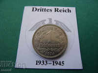 Germany III Reich 1 Mark 1943 F Stuttgart Rare Coin