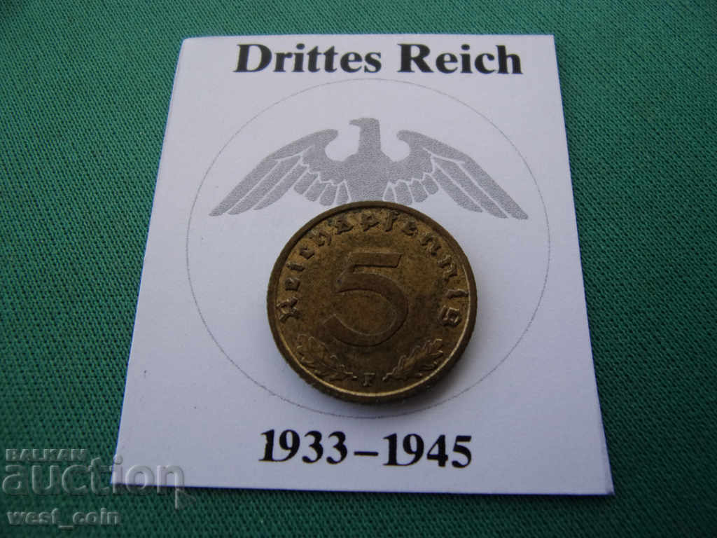 Germania III Reich 5 Pennig 1939 F Stuttgart UNC cu preț € 2.63 | 5.14 BGN
