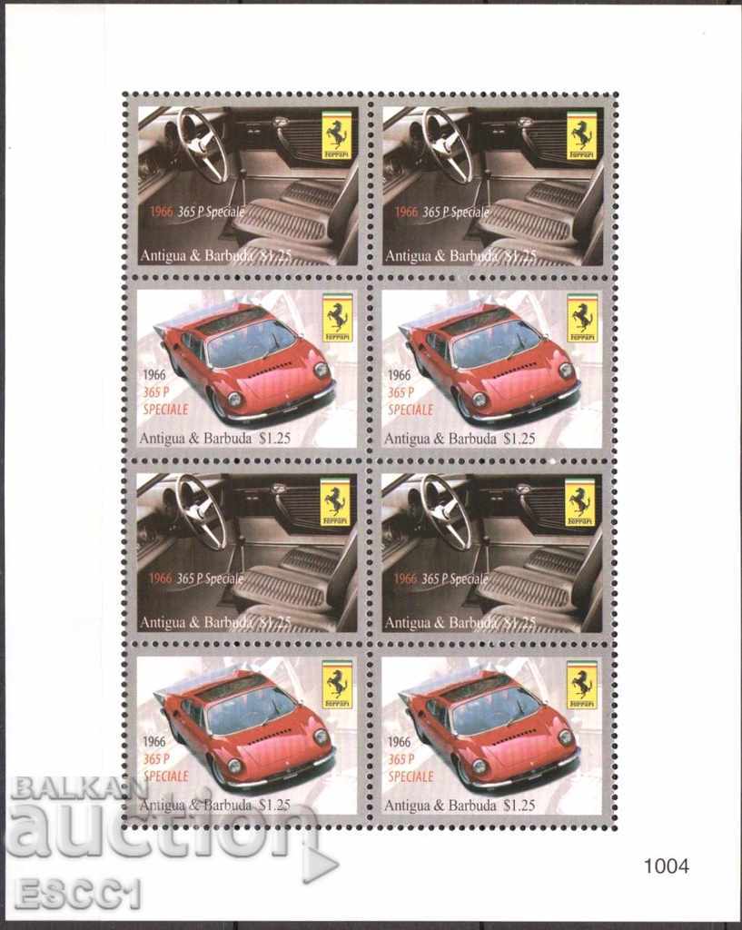 Чисти марки в  лист Автомобили Ферари 2010 Антигуа и Барбуда
