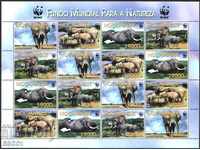 Чисти марки в лист  Фауна WWF  Слонове 2002 от Мозамбик