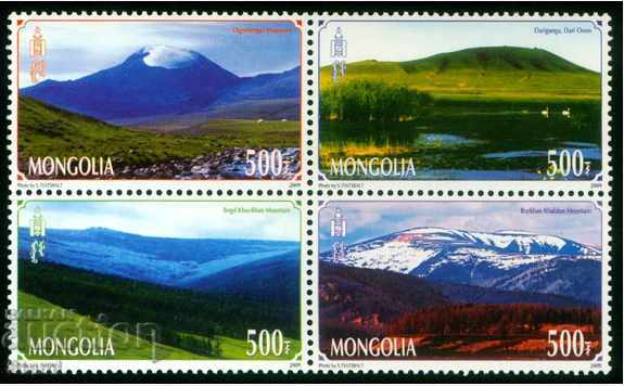 Set 4 marks Mountain Landscapes-1, 2009, Mongolia