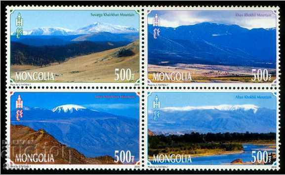 Сет  4 марки Планински върхове-2 ,2009, Монголия
