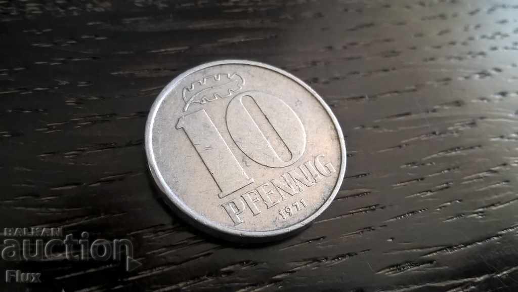 Монета - Германия - 10 пфенига | 1971г.; серия А
