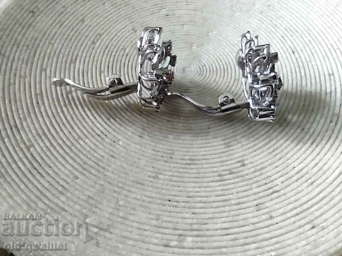 Old silver earrings with rubellite stamps - 7 Old silver earrings with rubellite stamps - 7