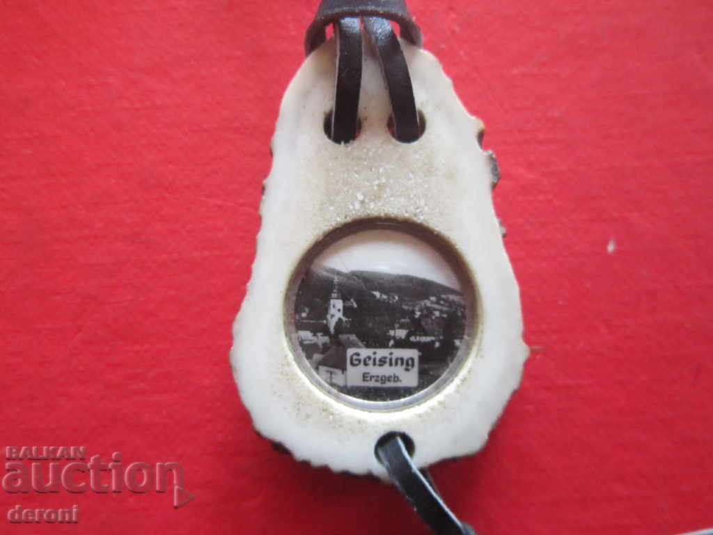 old german miniature thumbnail picture horn medallion with price 10.00 BGN | € 5.11