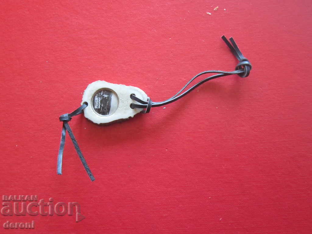 old german miniature thumbnail picture horn medallion - 5