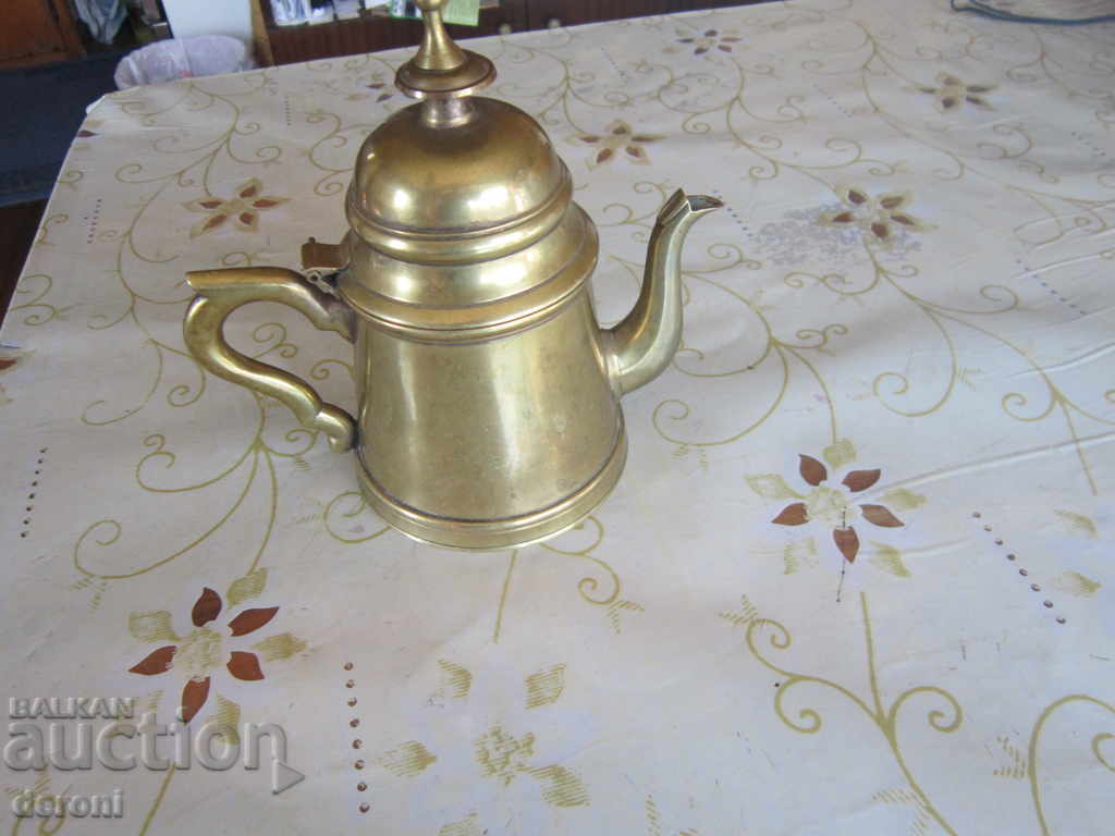 Unique German bronze jar tea kettle for brandy