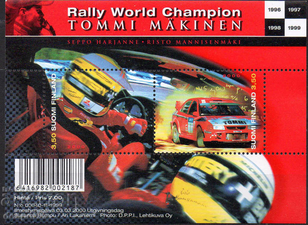 2000. Finland. World Rally Champion - Tommy McKinnen.