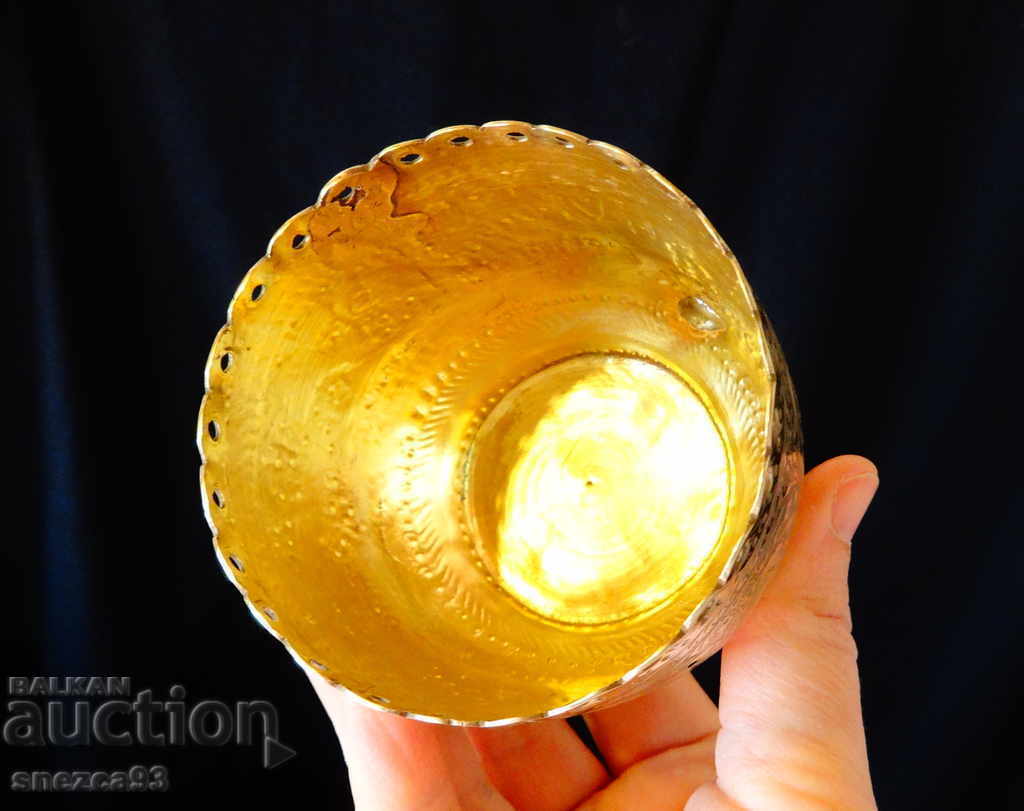 Auction  Ancient Khmer candlestick, cup, brass vessel.