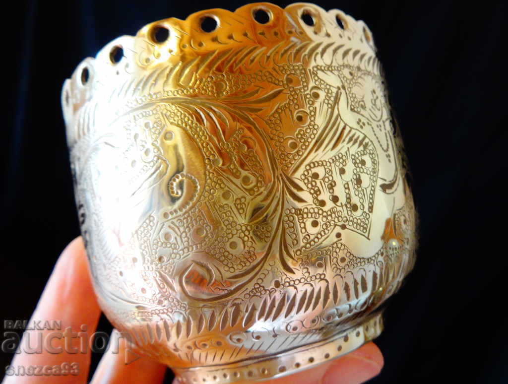 Ancient Khmer candlestick, cup, brass vessel. - 5