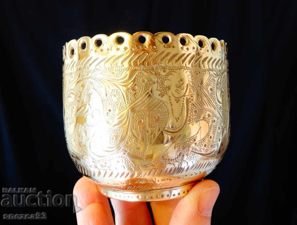 Ancient Khmer candlestick, cup, brass vessel.
