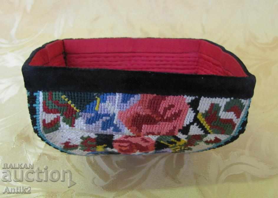 Old hand-embroidered male hat hat - 5