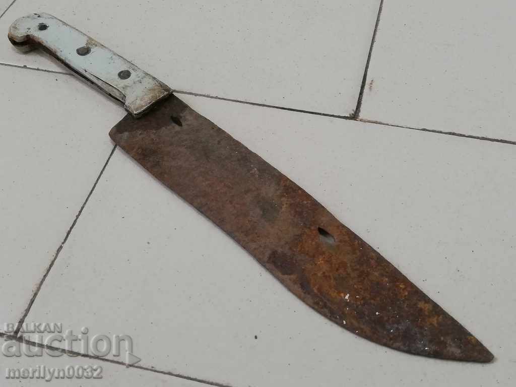 Стар касапски нож без кания каракулак, ножка
