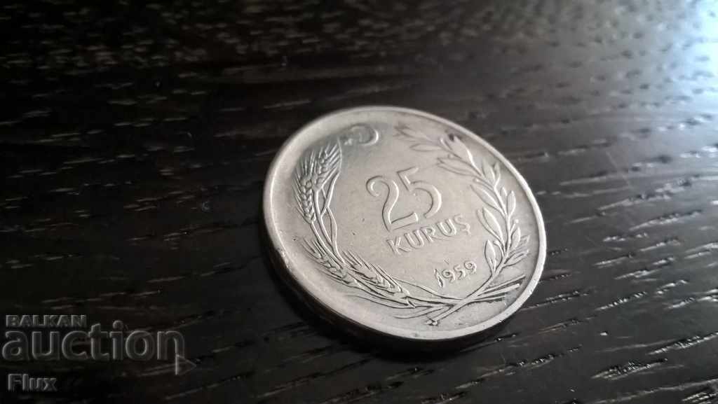 Coin - Turkey - 25 currus | 1959