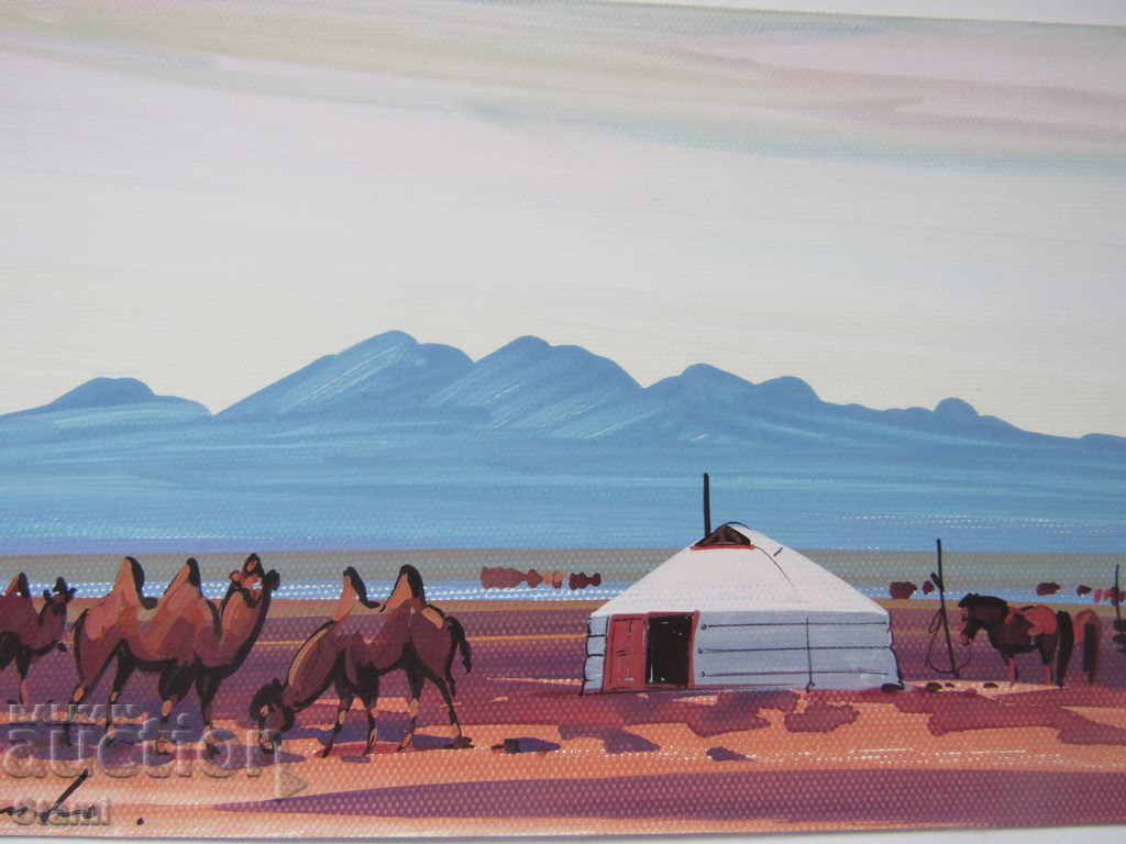 Livrarea +Seria picturi traditionale pictura pe piele-Mongolia-12-7 Livrarea +Seria picturi traditionale pictura pe piele-Mongolia-12-7