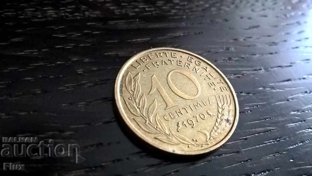 Монета - Франция - 10 сентима | 1970г.