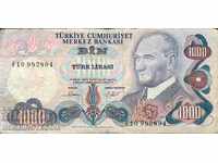 TURCIA TURCIA 1000 - 1 000 de lire emisiune 1970 semnătura F 3