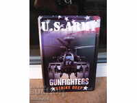 Μεταλλική πλάκα Gunfighters στρατιωτικό ελικόπτερο Αμερικανικές ΗΠΑ