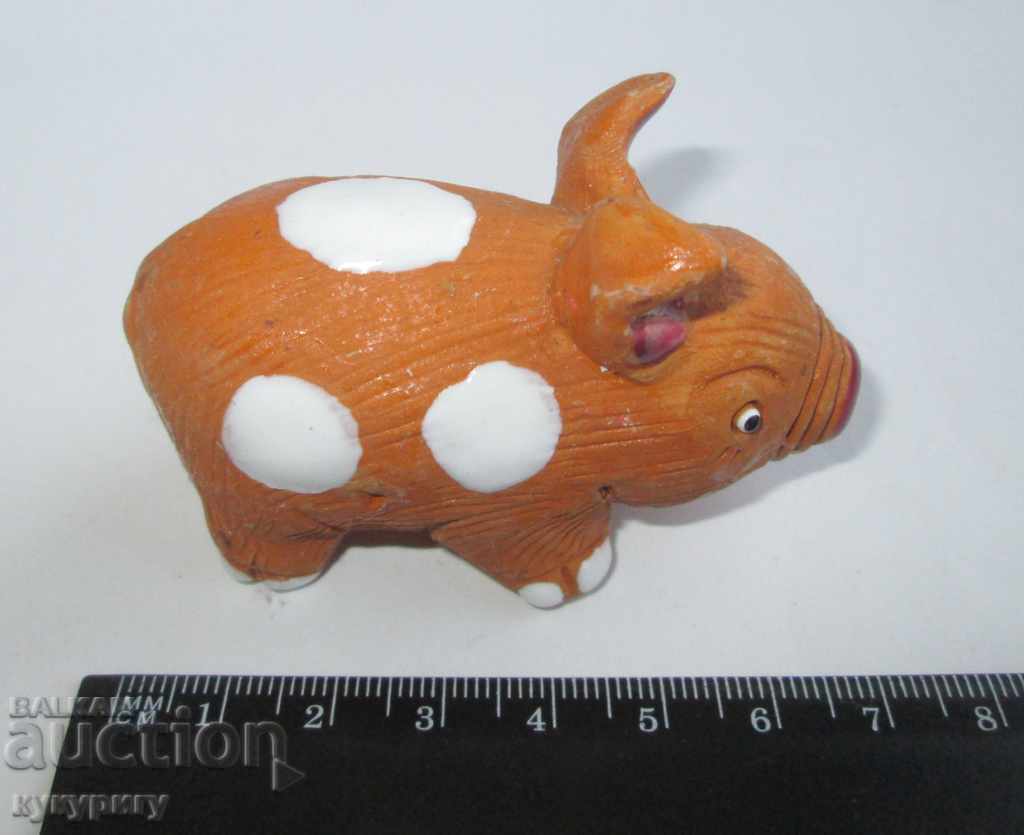 Old author little pig figure ceramic and enamel - 6 Old author little pig figure ceramic and enamel - 6