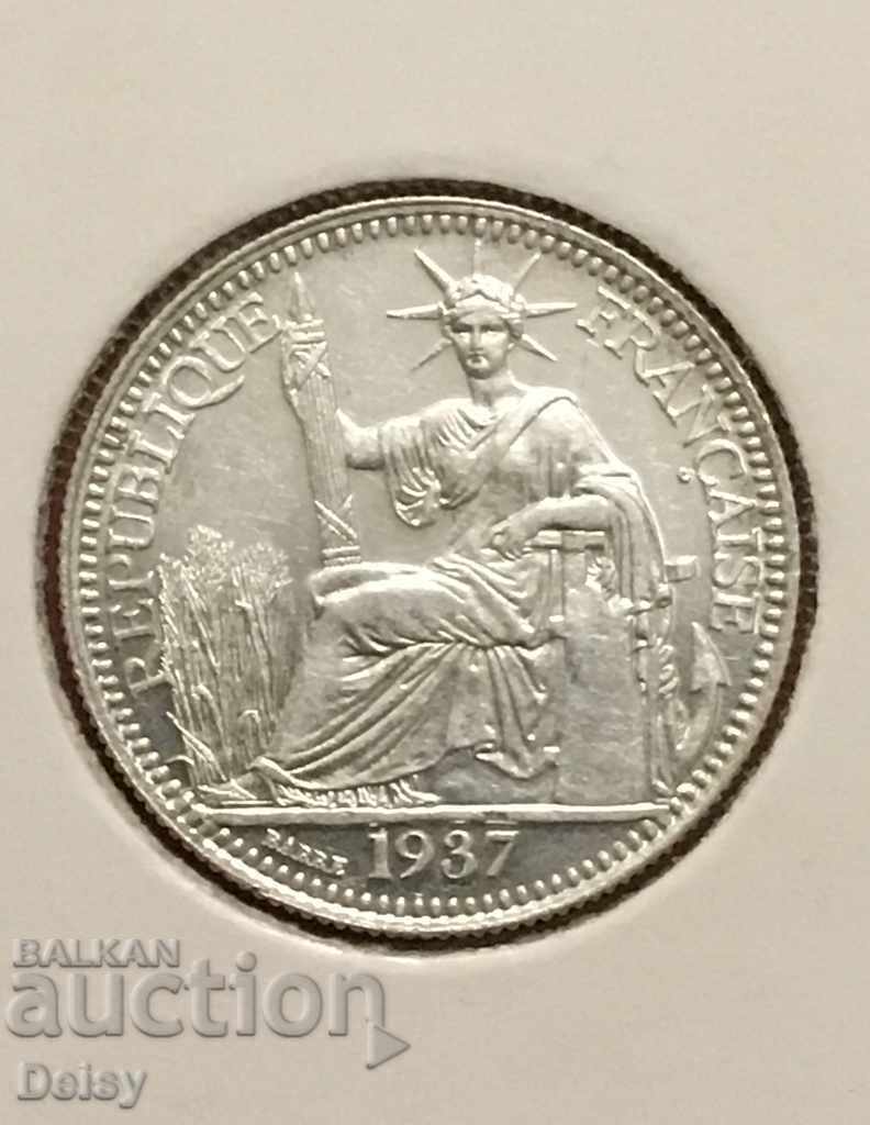 French Indochina 10 cents 1937 UNC!