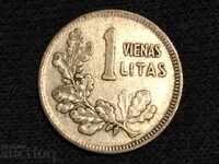 1 litas Lithuania 1925 excellent silver coin