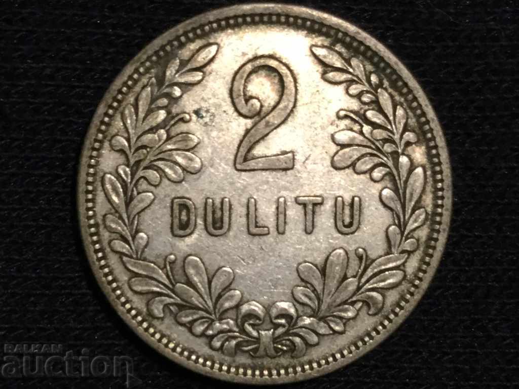 2 litu Lituania 1925 monedă de argint excelent