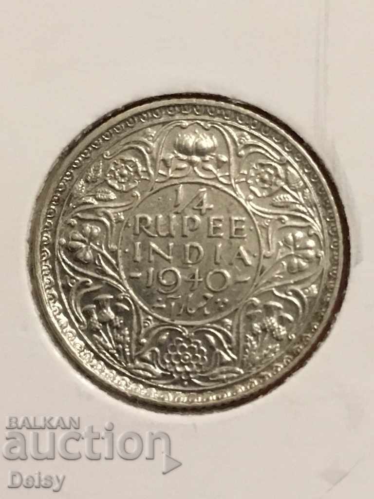 Индия 1/4 рупия 1940г.( . ) - Бомбай(2)