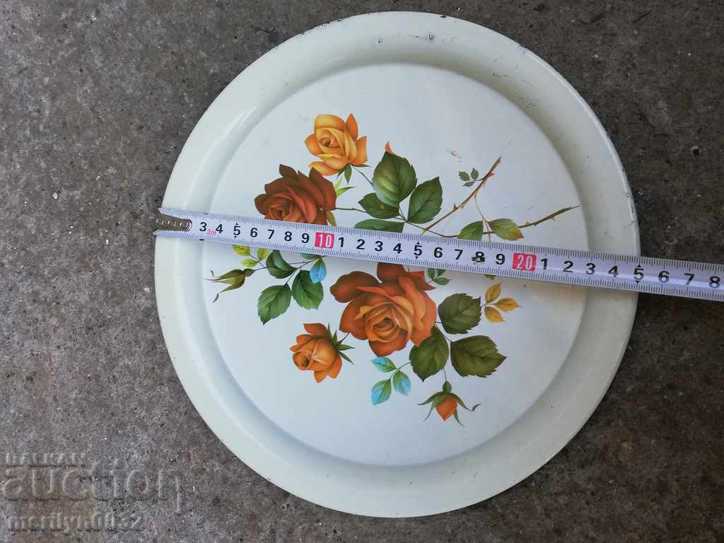 Auction Old metallic painted platter tray, plateau Auction Old metallic painted platter tray, plateau