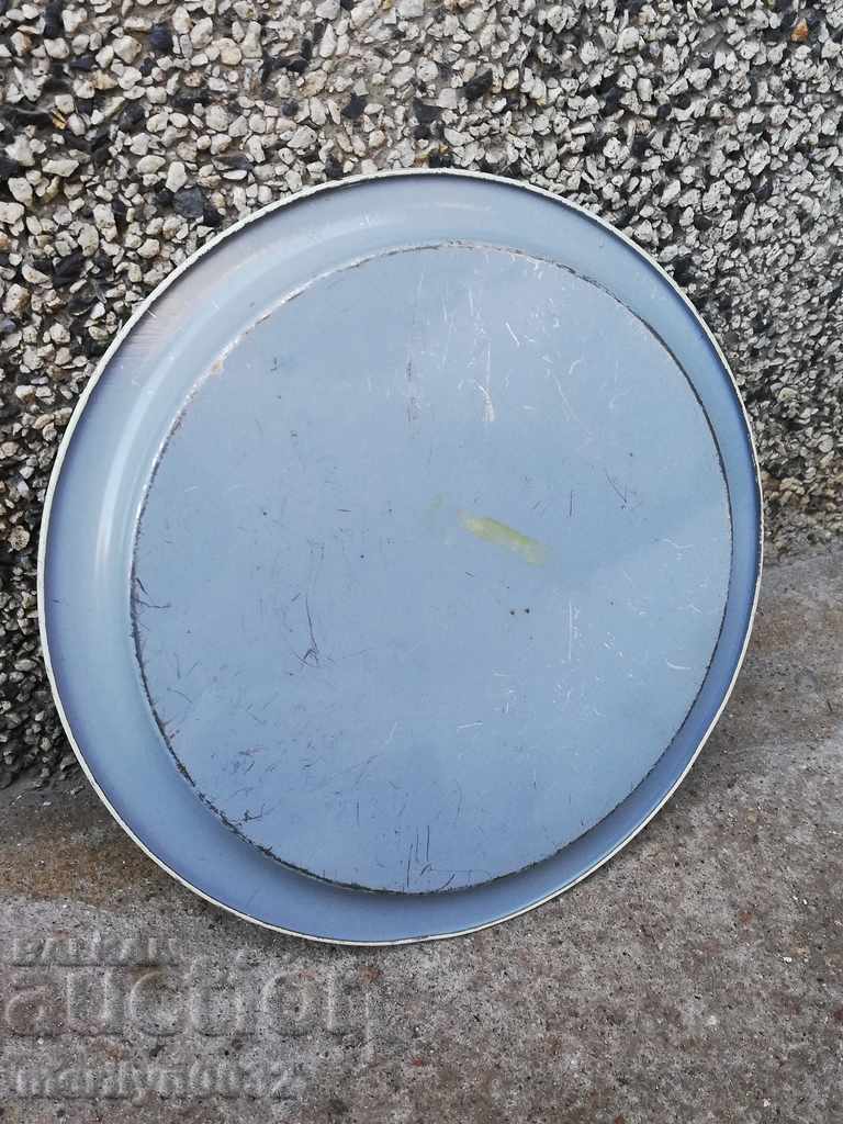 Auction Old metallic painted platter tray, plateau Auction Old metallic painted platter tray, plateau