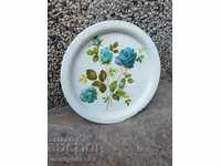 Old metallic painted platter tray, plateau