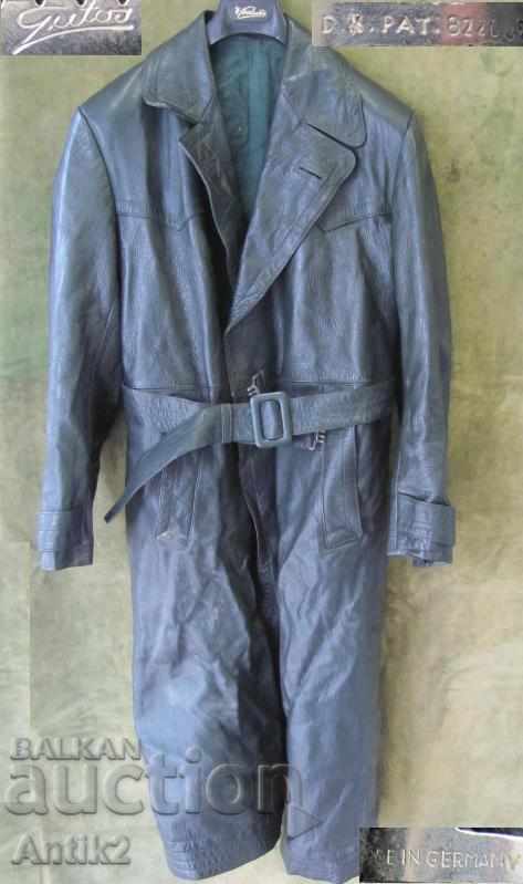 World War II Officer Leather Coat Germany D.R.P
