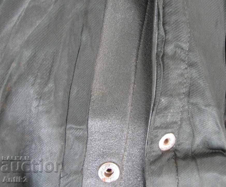 World War II Officer Leather Coat Germany D.R.P - 7