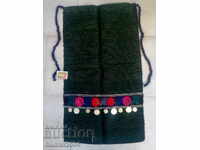 Women's apron, 70x40 cm long, hand-embroidered, wool.