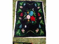 MANUALLY woven kiten "Carnations on a black background" 200x145 cm