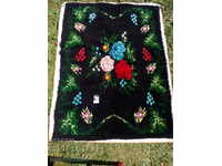 HAND woven quilt "Carnations on a black background" 200x145 cm