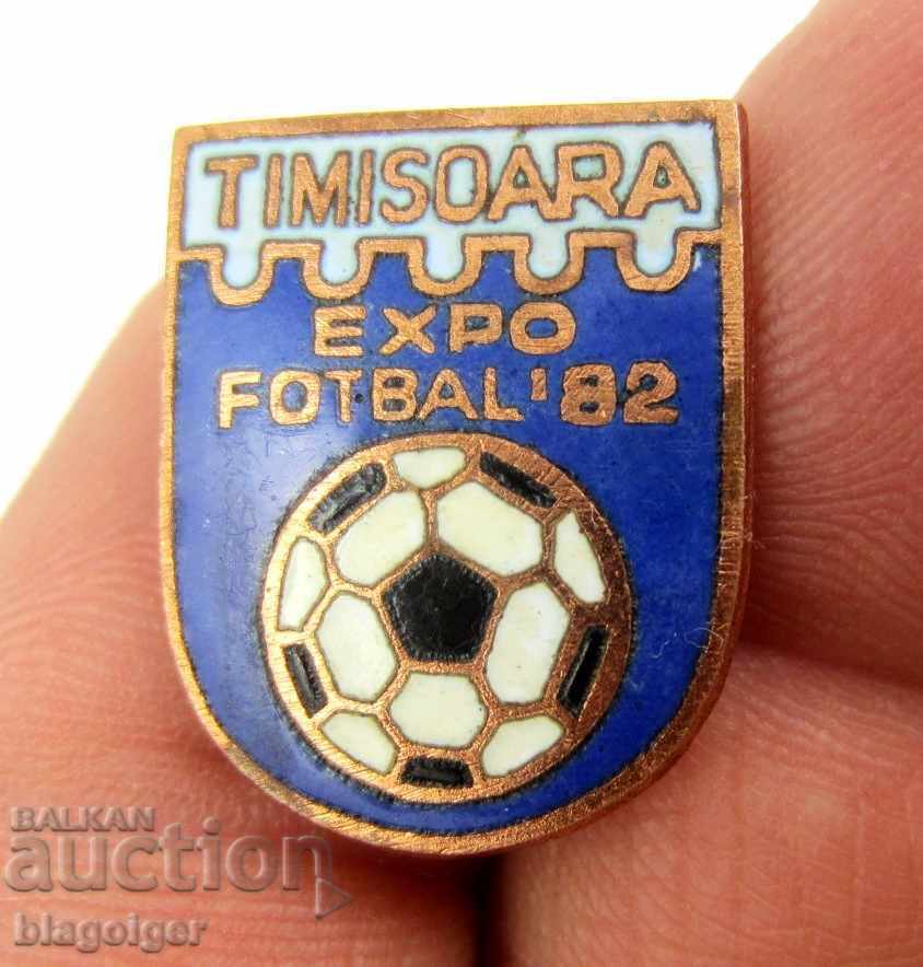 Auction  RARE FOOTBALL BADGE-EXPO-FOOTBALL 82-ENAMEL